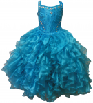 GIRLS RUFFLE DRESSES (TURQ) 0515726